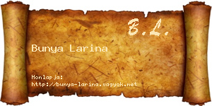 Bunya Larina névjegykártya